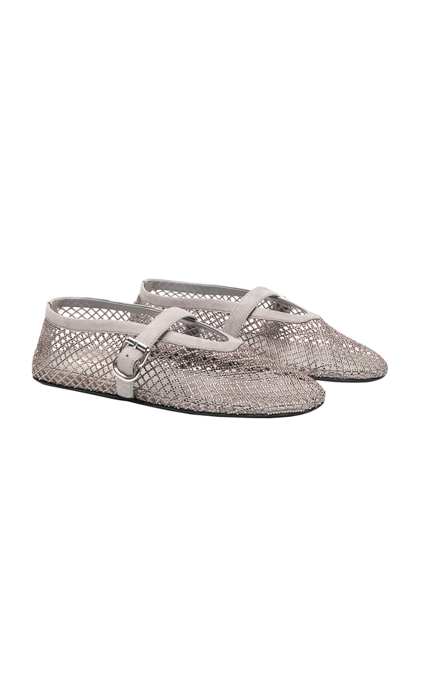 Embellished Fishnet Mary Jane Flats | Moda Operandi (Global)
