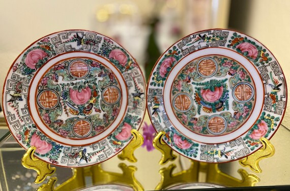 Pair of 5.5 Canton Famille Rose Medallion Butter/dessert | Etsy | Etsy (US)