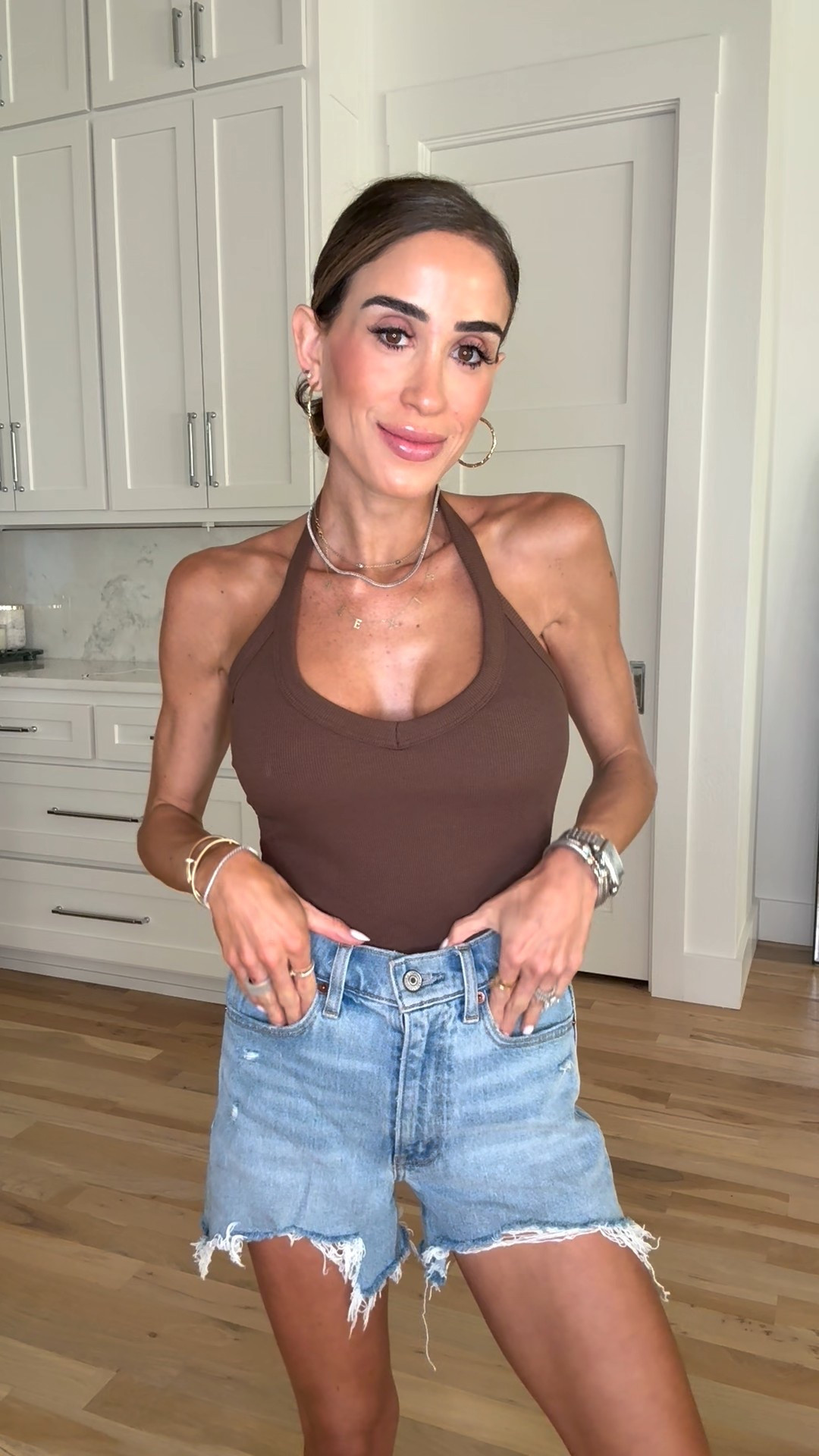 A great basic tank for spring! Love the halter neckline and has a built in bra. On sale for $20 size xs 

#LTKSaleAlert #LTKPetite