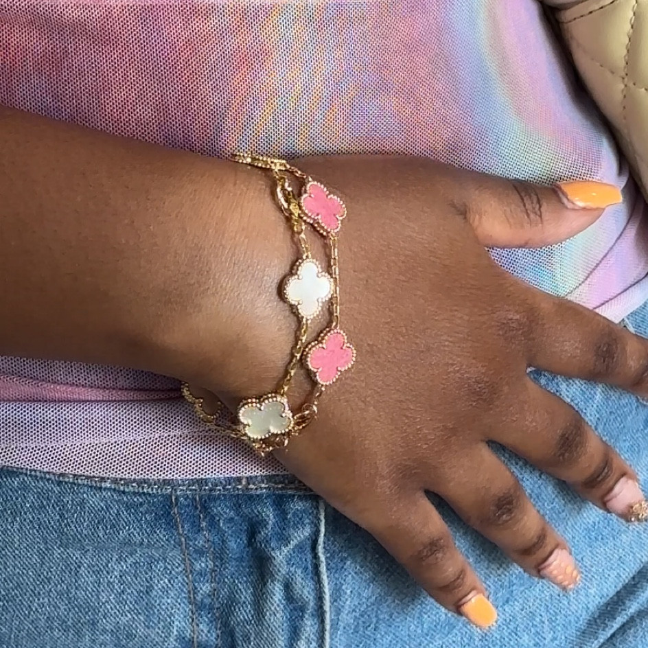 Van cleef white marble bracelet (in colour: H3) with the van cleef pink bracelet (in colour: h12)

#LTKstyletip #LTKFind #LTKunder50