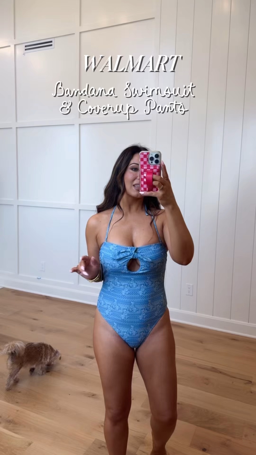 The cutest swimsuit and coverup pants from @walmart! I’m in a size medium swim and small pants! 

Love the bandana print 💕

#LTKSwim #LTKOver40 #LTKootd