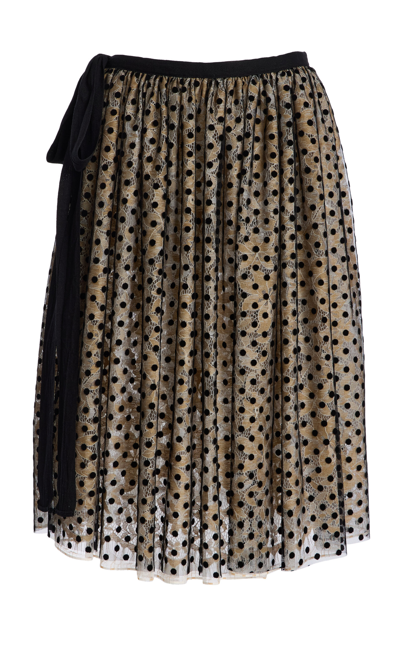 Volume Polka-Dot Mesh and Lace Midi Skirt | Moda Operandi (Global)