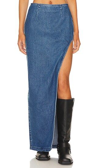 Nadia Skirt in Royal Blue Wash | Revolve Clothing (Global)