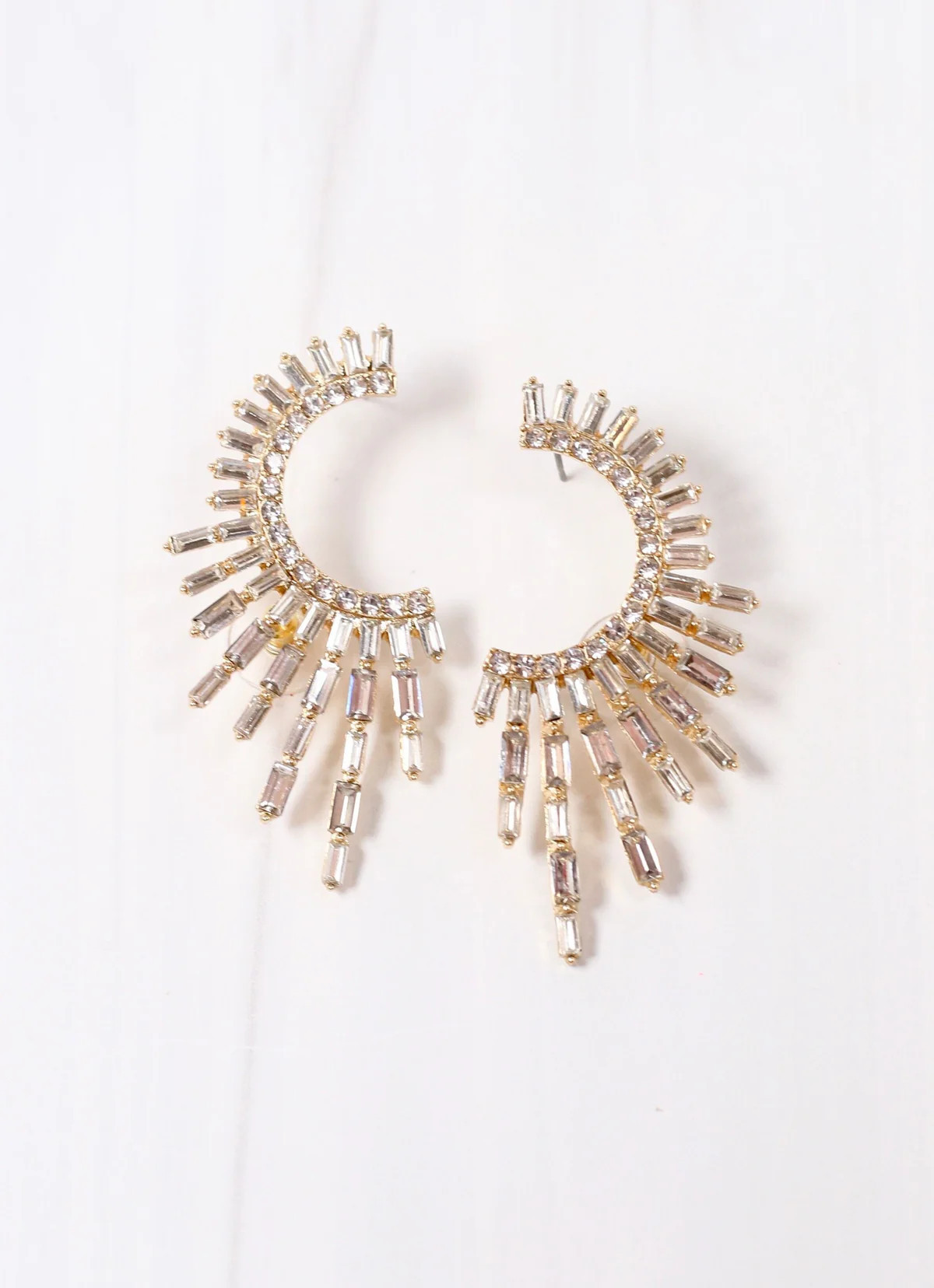 Gabrielle CZ Drop Earring CLEAR | Caroline Hill