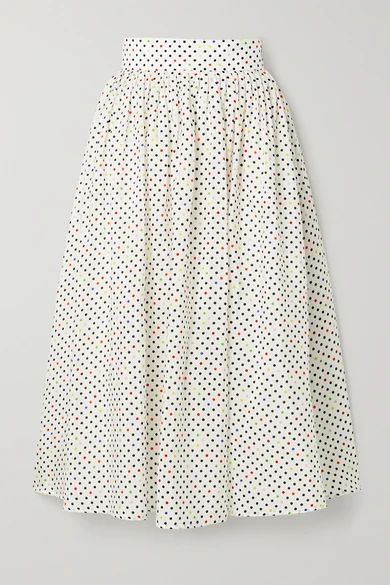 Christopher Kane - Polka-dot Cotton And Silk-blend Jacquard Midi Skirt - White | NET-A-PORTER (US)