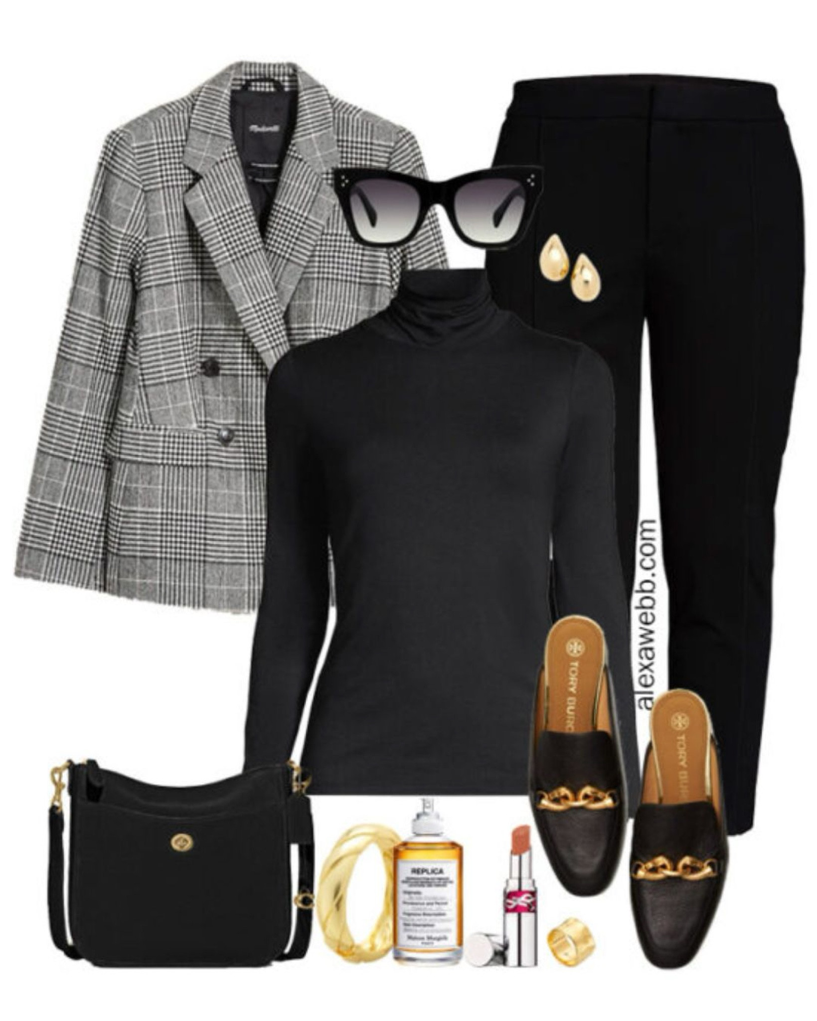 Plus Size Glen Plaid Blazer Outfits - Work Look 1 - A business casual work outfit idea with black pants and mules for fall and winter by Alexa Webb

#LTKWorkwear #LTKStyleTip #LTKPlusSize