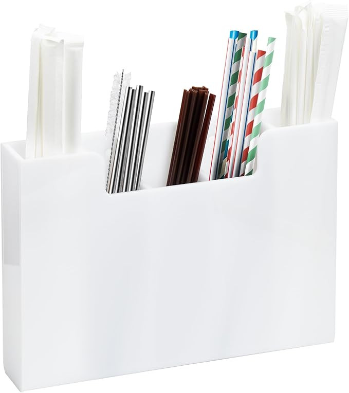 Acrylic Straw Organizer Holder for Counter Cabinet, 5 Slot Straw Dispenser with 2 Installation Me... | Amazon (US)