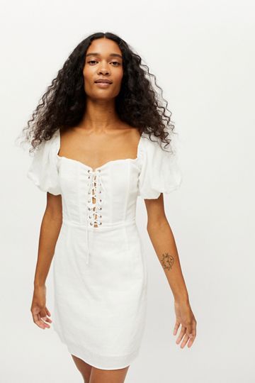 Kiss The Sky Cupid Lace-Up Mini Dress | Urban Outfitters (US and RoW)