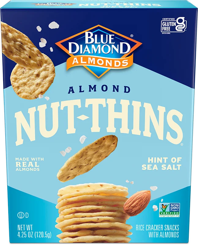 Nut Thins Cracker Crisps, Hint of Sea Salt, 4.25 oz Box | Walmart (US)