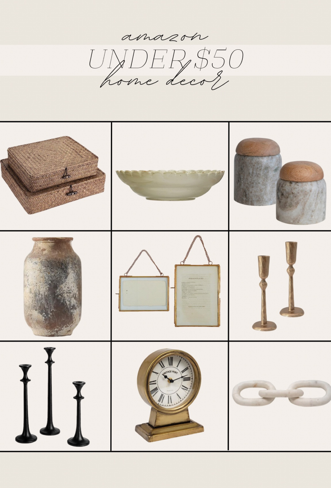 home finds under $50
#homefind #homedecor #storagedecor #bathroomdecor #decorunder50 #candlesticks #candleholder #basket #decor #neutralhome #neutralfind #amazonunder50 #amazonhome

#LTKunder50 #LTKhome #LTKFind