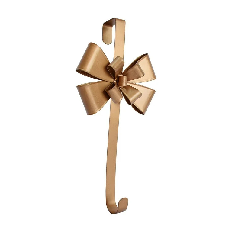 Gold Bow Iron Over-the-Door Christmas Wreath Hanger, 15", by Holiday Time | Walmart (US)