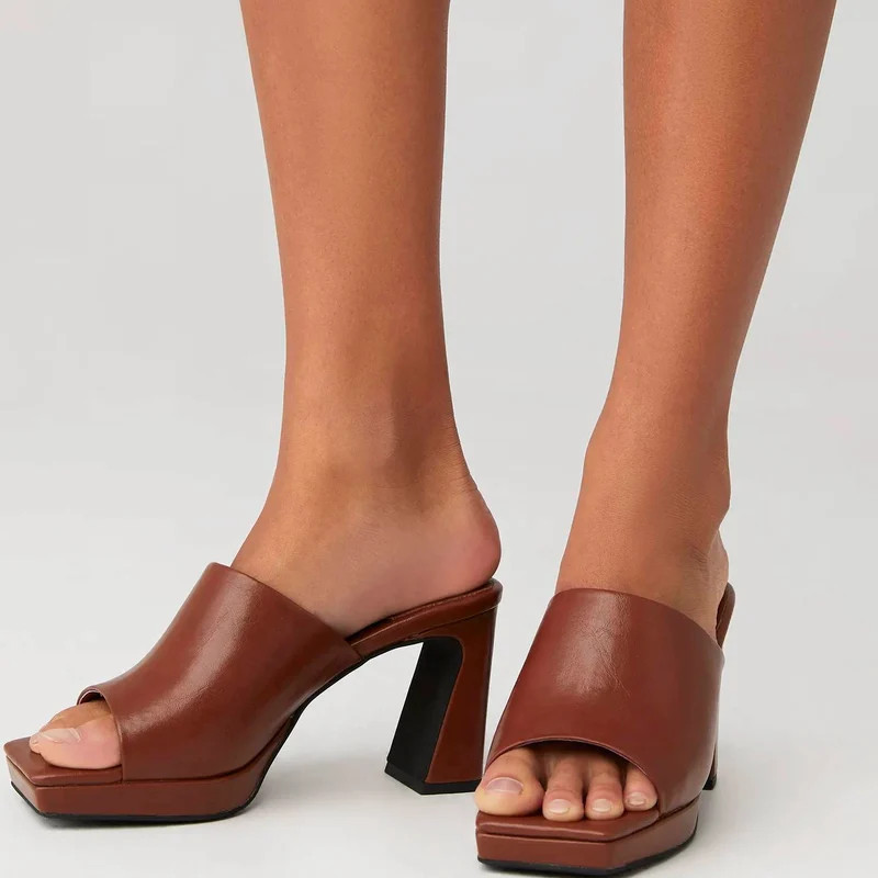 Jeffrey Campbell Caviar Mule - Brown - 6.5 | Verishop