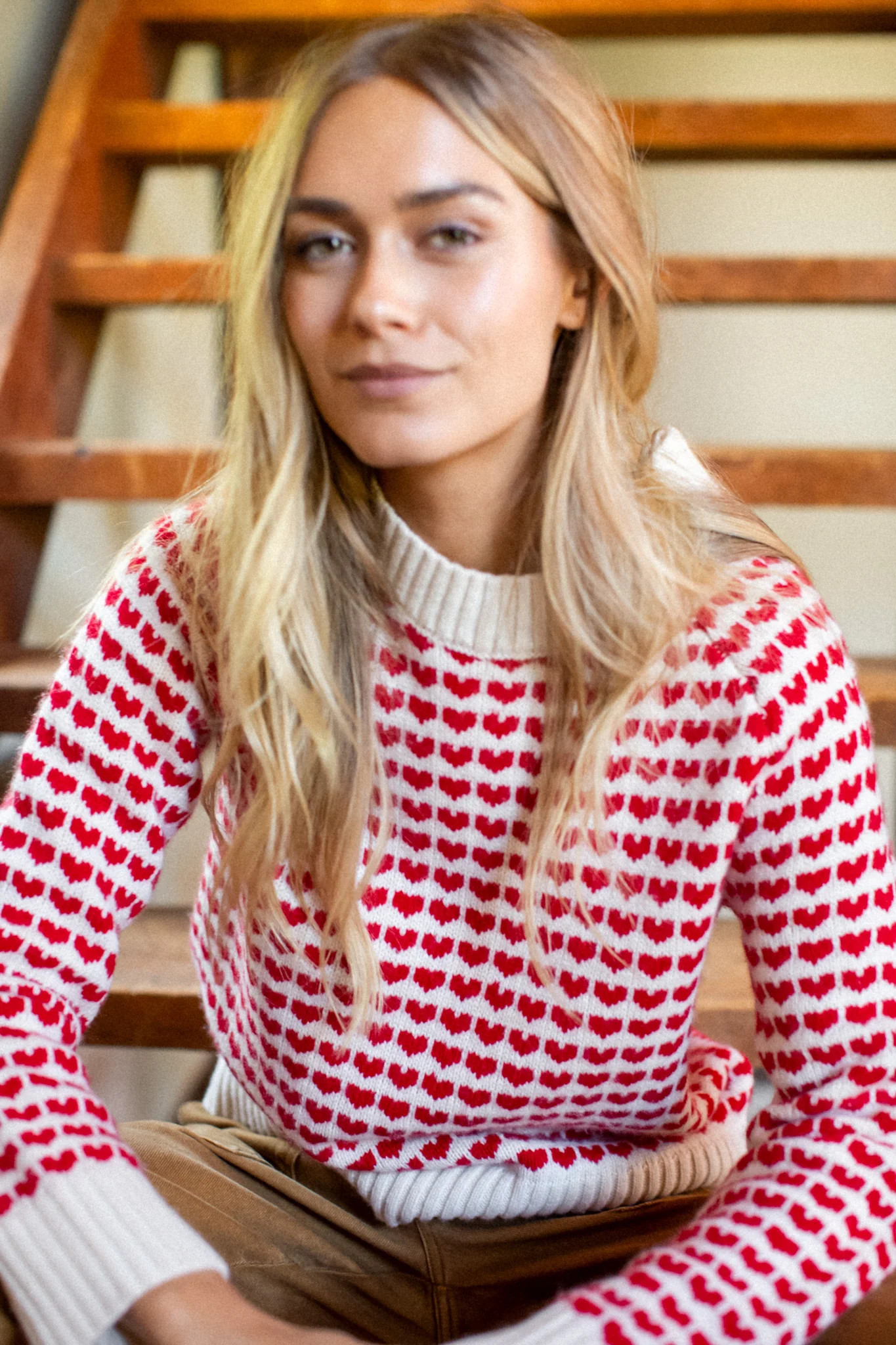 Heart Sweater - Ivory/Red | Marea
