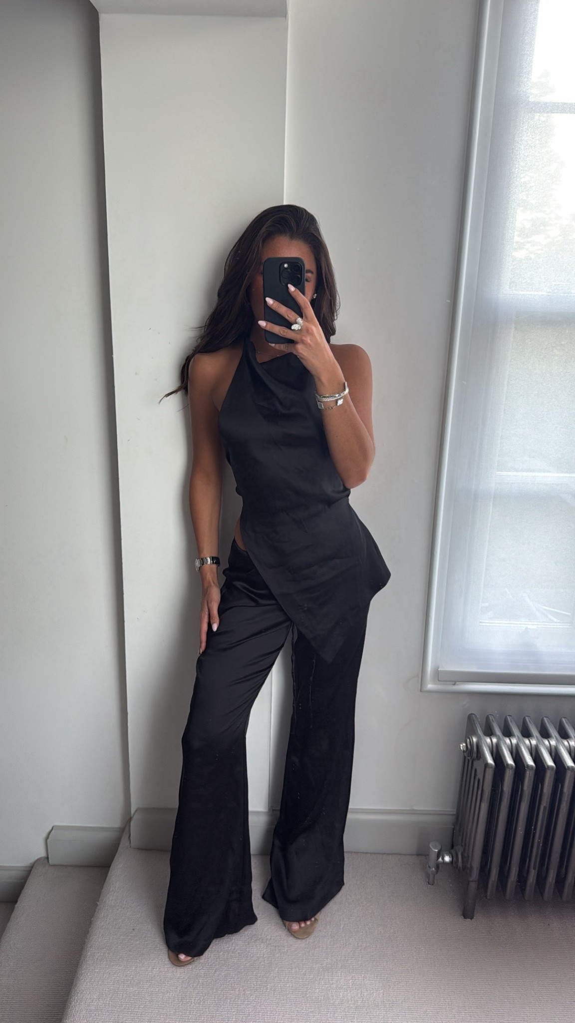Zara outfit, satin co-ord, backless top, holiday outfit, date night outfit 

#LTKuk #LTKspring #LTKsummer