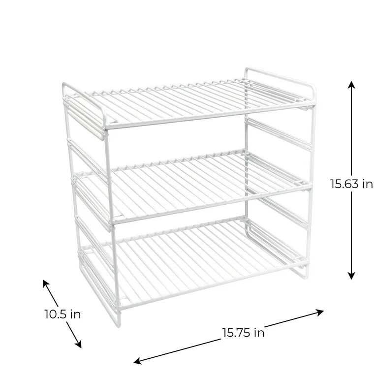 Mainstays 3-Tier Adjustable Storage Shelf, White | Walmart (US)