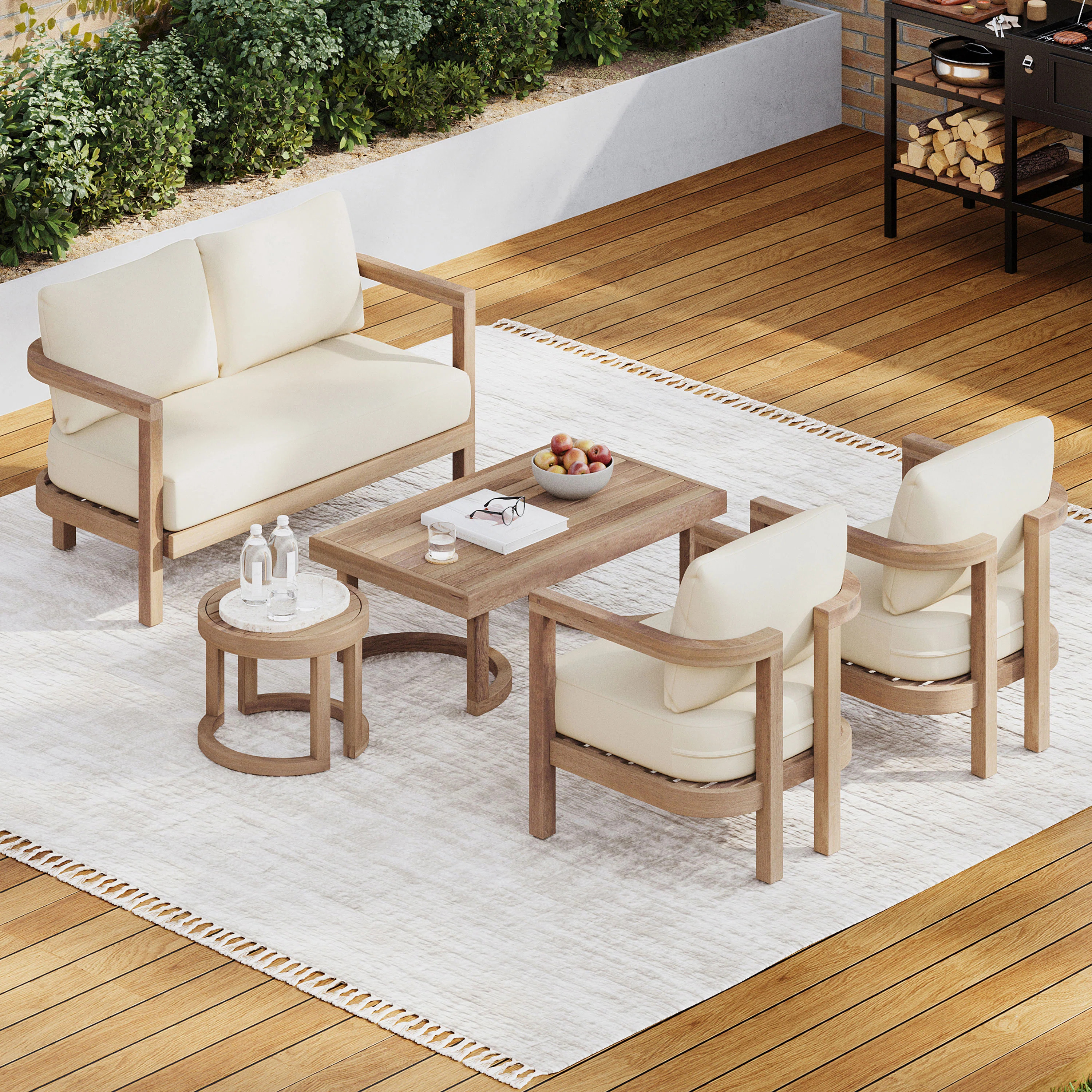 Trevohn 4 - Person Outdoor Seating Group with Cushions | Wayfair North America