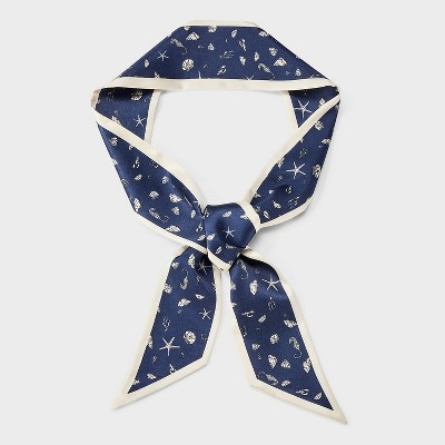 Sea Life Printed Skinny Scarf - A New Day\u2122 Navy Blue | Target