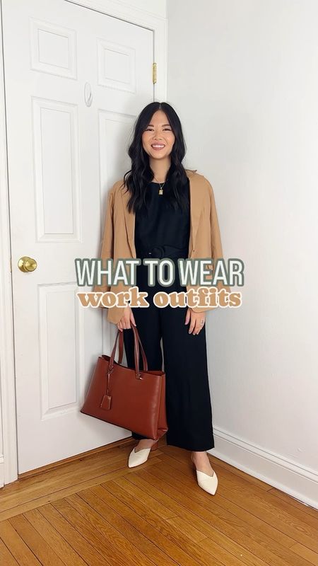 Work outfit ideas

OUTFIT 1
Camel blazer (2P)
Black jumpsuit (2P)
Brown tote bag
White pumps (1/2 size up)

OUTFIT 2
Cropped striped shirt (XS)
Navy wide leg pants (4P)

OUTFIT 3
Army green jacket (XSP)
Navy dress (2P)
Taupe tote bag
Tan pumps (1/2 size up)

OUTFIT 4
Denim jacket
Tan t-shirt (XS)
White pants (4P)

OUTFIT 5
Green and white striped shirt (XS)
Brown crescent bag
High waisted kick crop jeans (27P)
White loafers (TTS)

Smart casual outfits
Business casual outfit
Summer work outfit
LOFT
Ann Taylor
Teacher outfits

#LTKworkwear #LTKstyletip #LTKsalealert