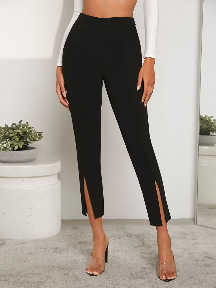 evoluSHEIN High Waist Split Cropped Pants | SHEIN