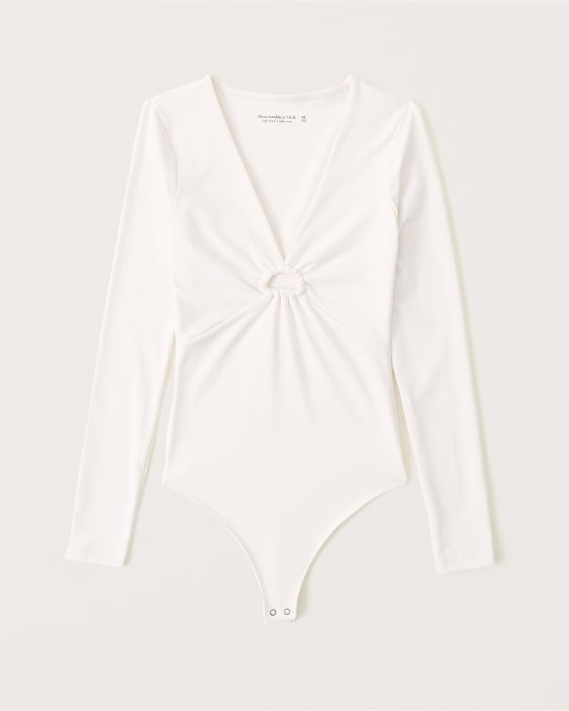 Long-Sleeve Seamless Fabric Keyhole Bodysuit | Abercrombie & Fitch (US)