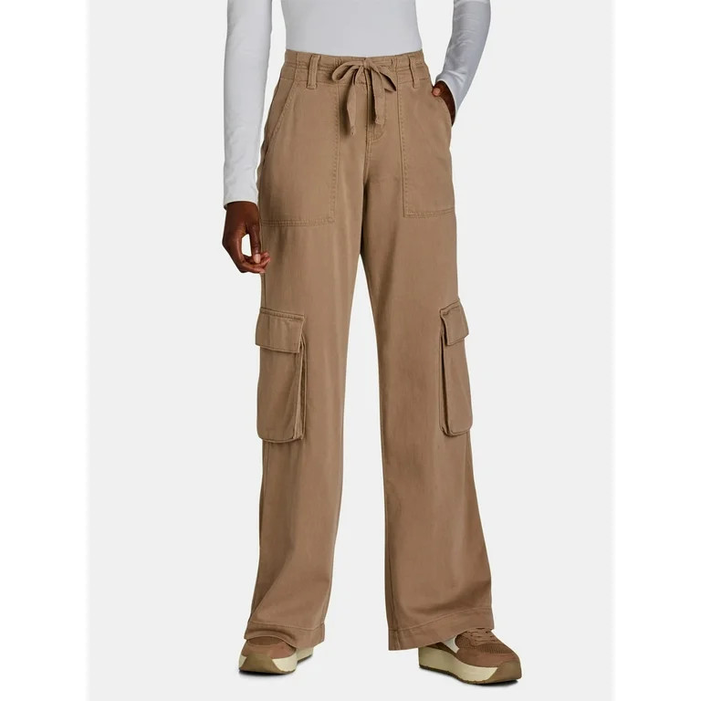 Time and Tru Women's Drawstring Cargo Pants, Sizes 2-20 - Walmart.com | Walmart (US)