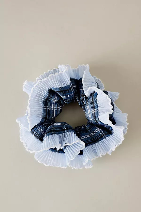Frill Trim Checked Hair Scrunchie | Anthropologie (UK)