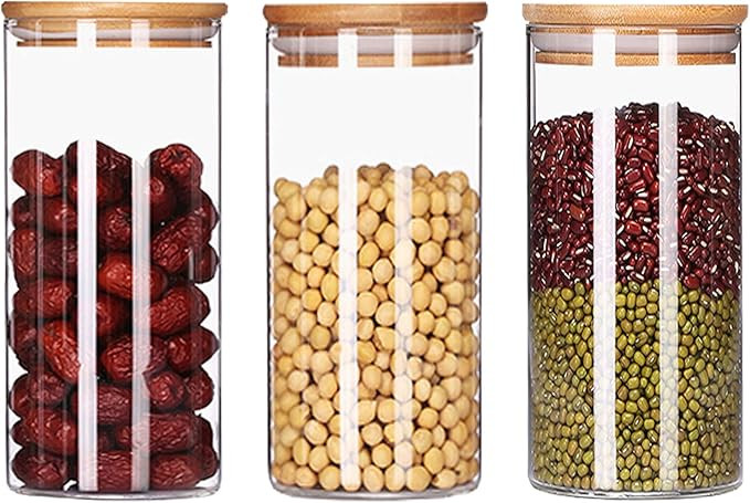 UNIQUE PR Large Airtight Food Storage Container Set ,Food Canisters 3 Pcs stable high borosilicat... | Amazon (US)