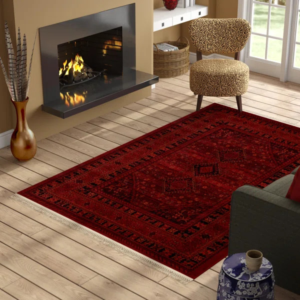 Kowloon Power Loom Deep Red Rug | Wayfair North America