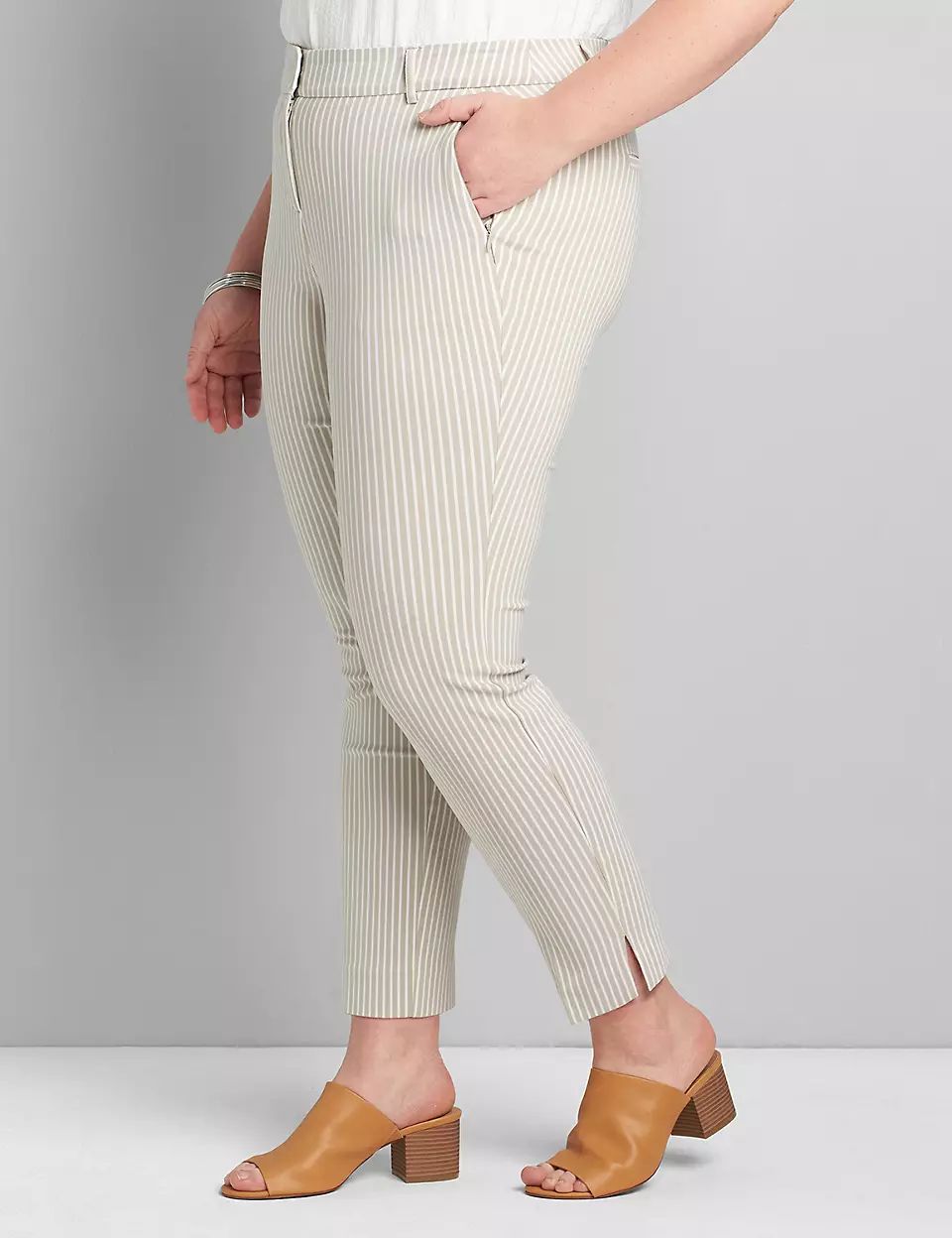 Signature Fit Slim Ankle 4-Season Pant - Striped | Lane Bryant (US)