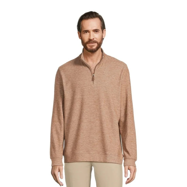 George Men's Knit Quarter Zip Pullover Top - Walmart.com | Walmart (US)