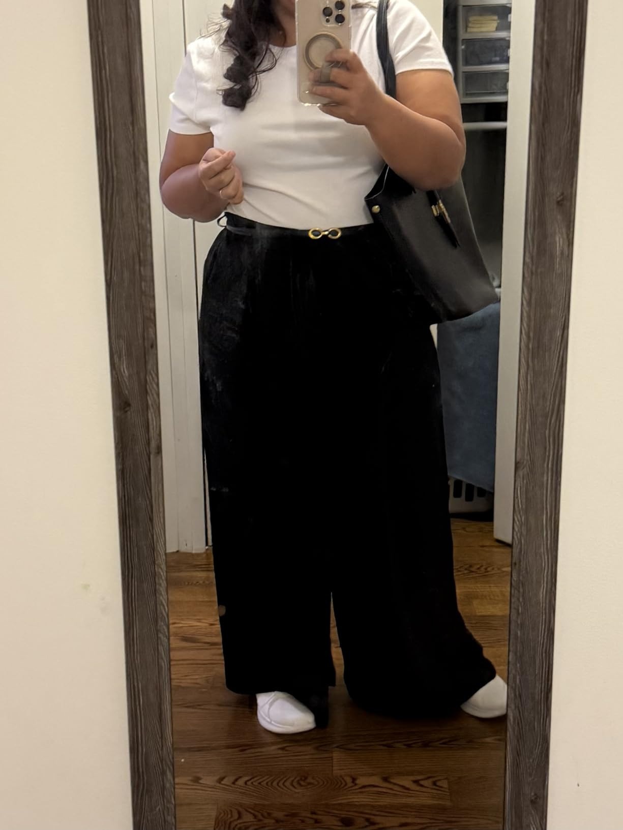 Tronjori Women High Waist Casual Wide Leg Long Palazzo Pants Trousers Regular Size | Amazon (US)