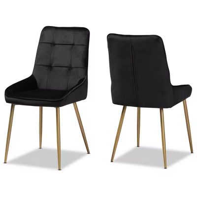 2pc Gavino Metal Dining Chair Set - Baxton Studio | Target