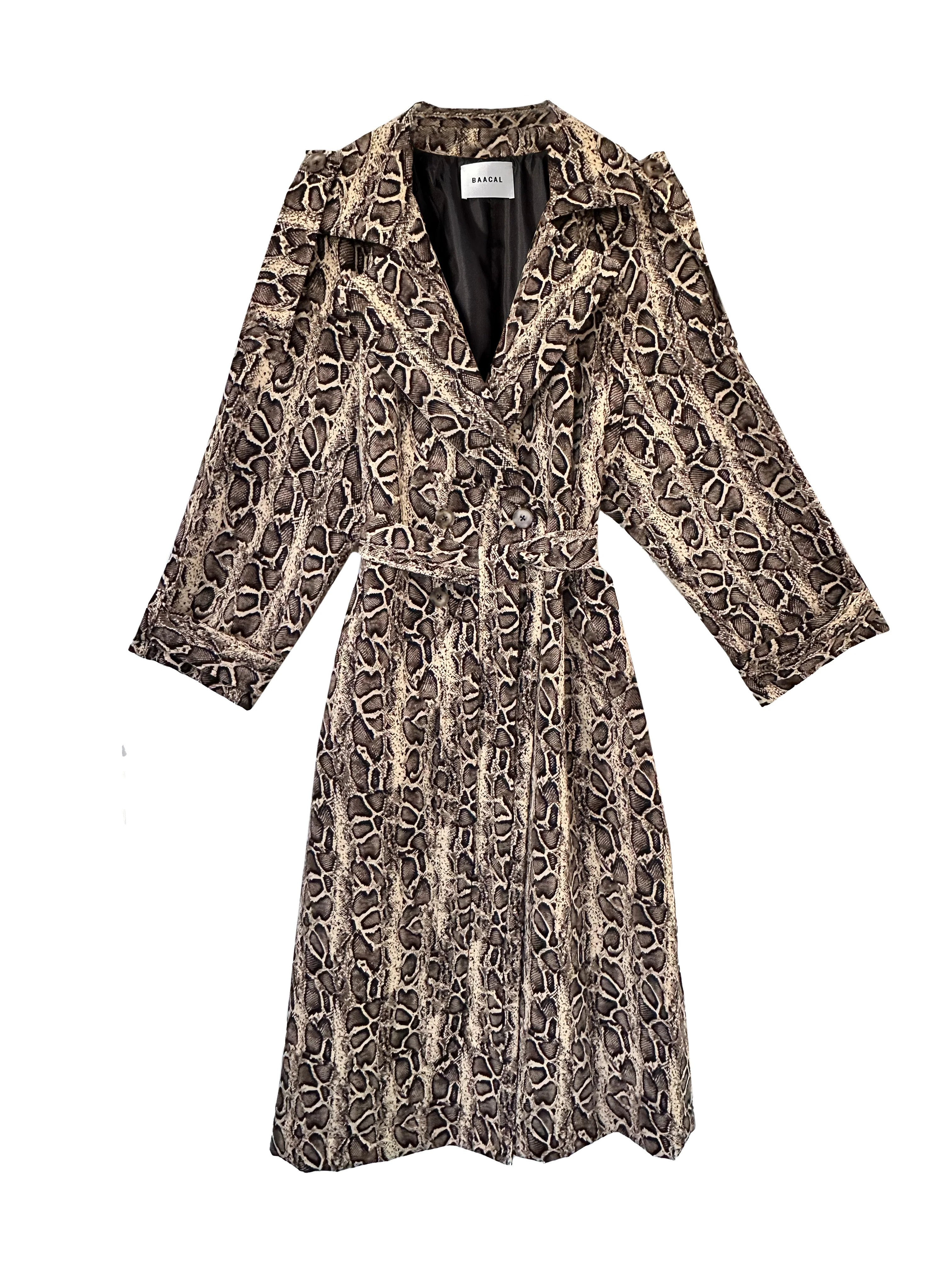 Aria Double Breasted Trench- Python | BAACAL Limited, LLC