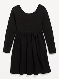 Long-Sleeve Fit &amp; Flare Scoop-Back Dress for Girls | Old Navy (US)
