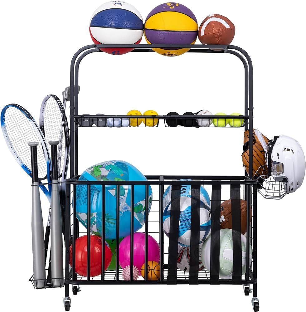 Vividwood Sport Equipment Organizer for garage,garage organizers and storage,outdoor toy storage ... | Amazon (US)