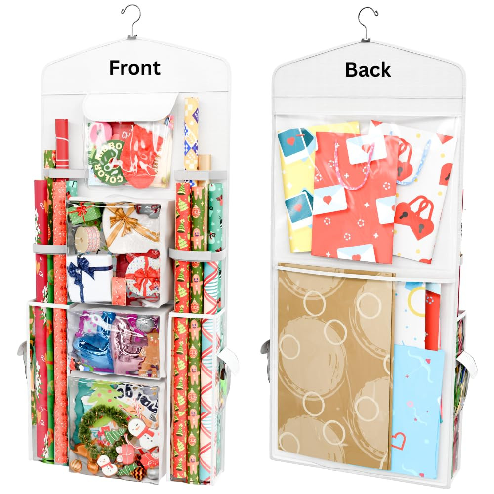 ProPik Hanging Double Sided Wrapping Paper Storage Organizer With Multiple Front And Back Pockets... | Amazon (US)