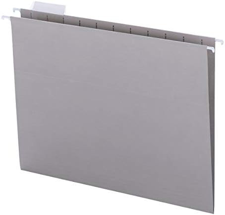Smead Colored Hanging File Folder with Tab, 1/5-Cut Adjustable Tab, Letter Size, Gray, 25 per Box... | Amazon (US)