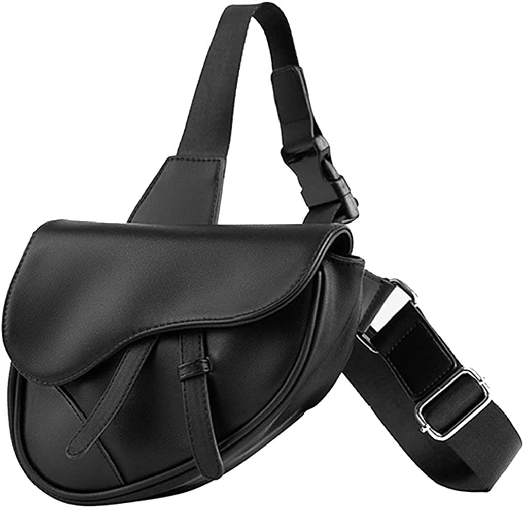 Sling Bag Fashion Saddle Bag Leather Crossbody Backpack Daypack for Men & Women | Amazon (US)
