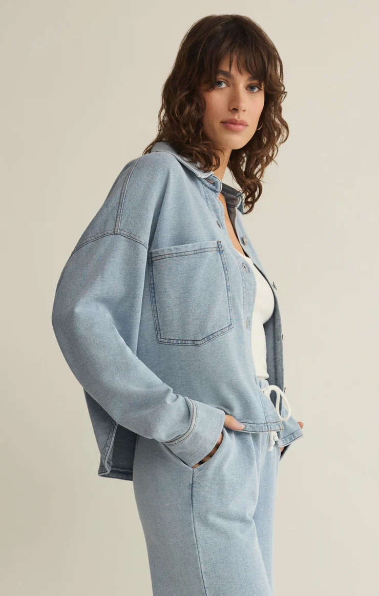 All Day Cropped Knit Denim Jacket | Z Supply