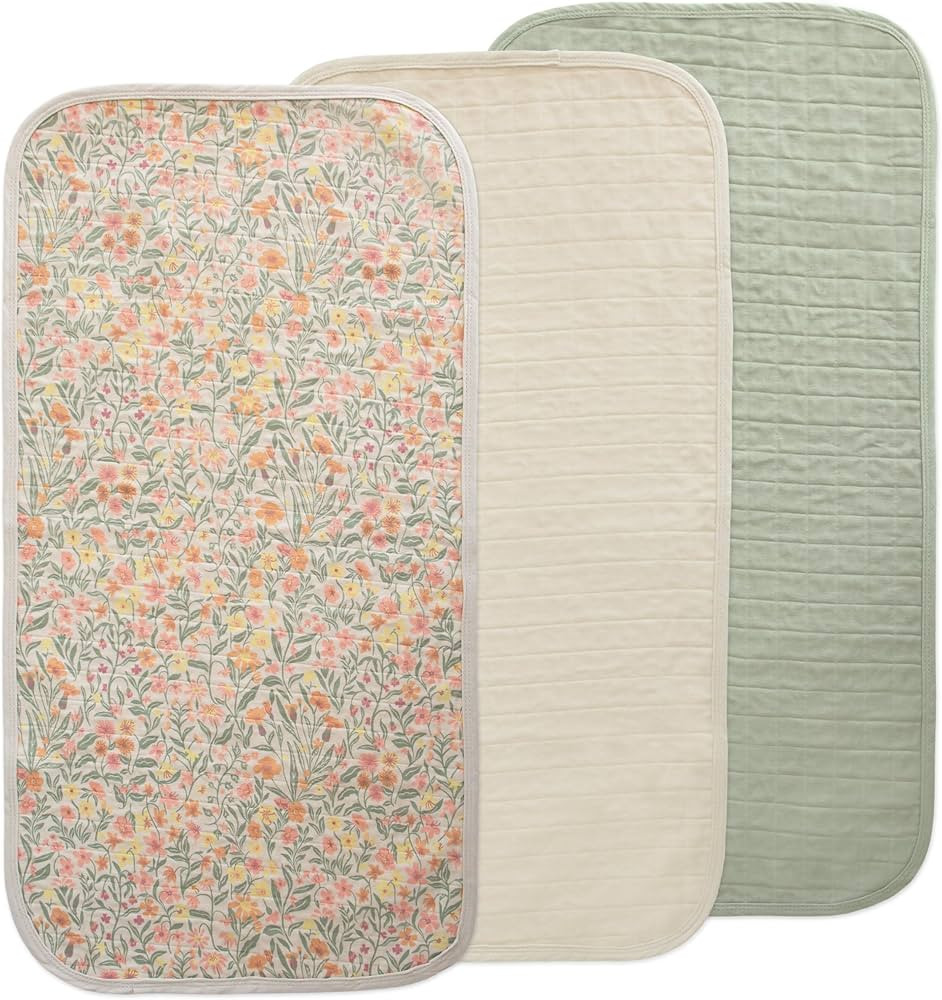 mushie Waterproof Changing Pad Liners | 100% Organic Cotton | Set of 3 (Check Combo) | Amazon (US)