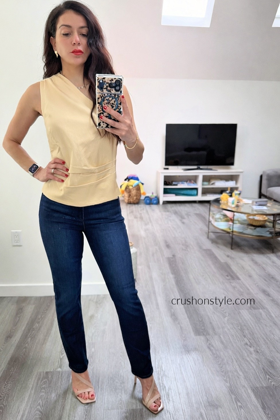Perfect dinner night or lunch outfit🥰Loving this one shoulder leather top paired with these jeans😍 

#LTKSaleAlert #LTKootd #LTKdayinmylife