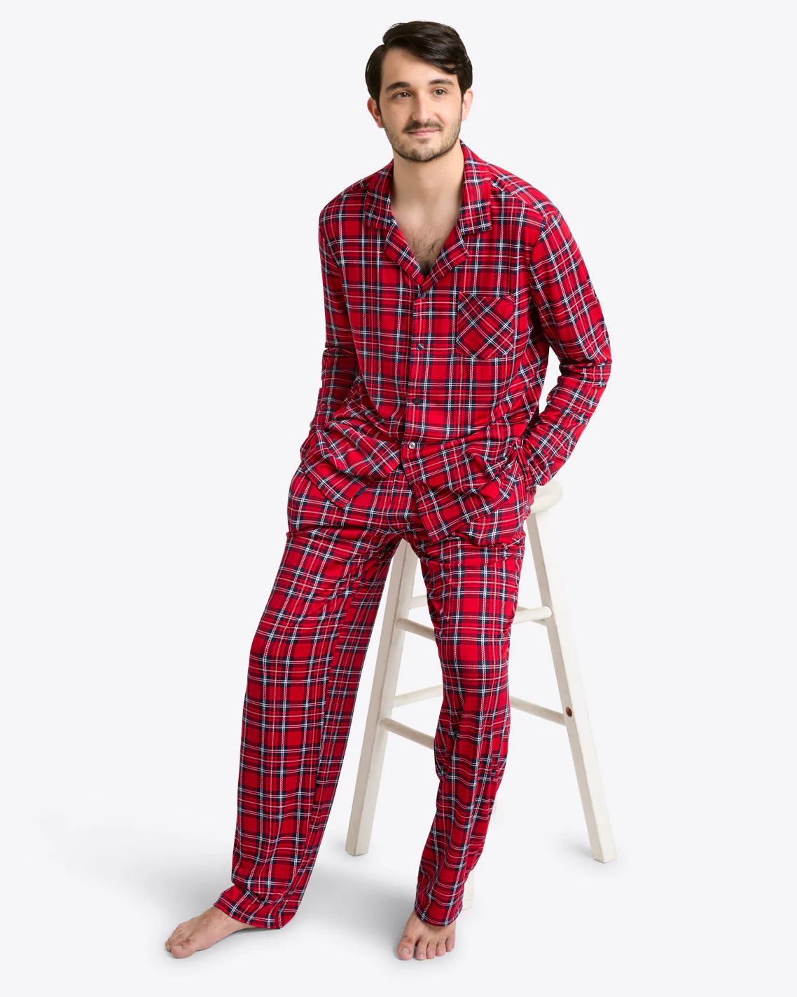 Men's Long-Sleeve Pajama Set in Angie Plaid | Draper James (US)