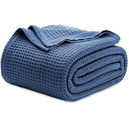 PHF 100% Cotton Waffle Weave Blanket Queen Size - Washed Soft Lightweight Blanket for All Season - B | Amazon (US)