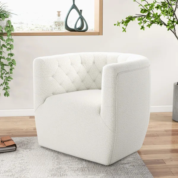 Quinton Velvet Swivel Barrel Chair | Wayfair North America