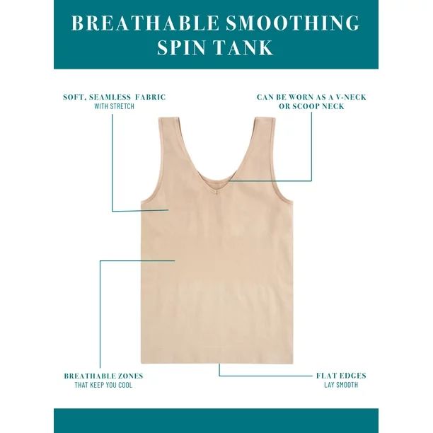 Radiant by Vanity Women's Smooth Breathable Spin Tank, Style 3417684 | Walmart (US)