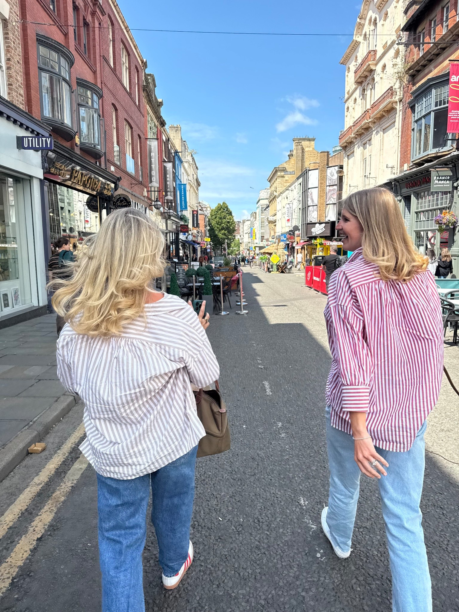 girls day in liverpool! baggy jeans and my go to red striped button down top

tops under $100, london outfits, fall tourist outfits  

 #LTKSeasonal #LTKFindsUnder100