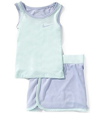 Nike Little Girls Dri-Fit Color Blocked Tank Scooter Skort 2-Piece Set - 6 | Dillard's