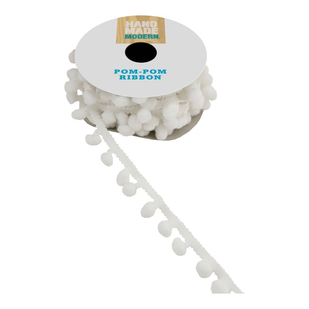 Mini Pom Pom Trim 3 yards White - Hand Made Modern | Target