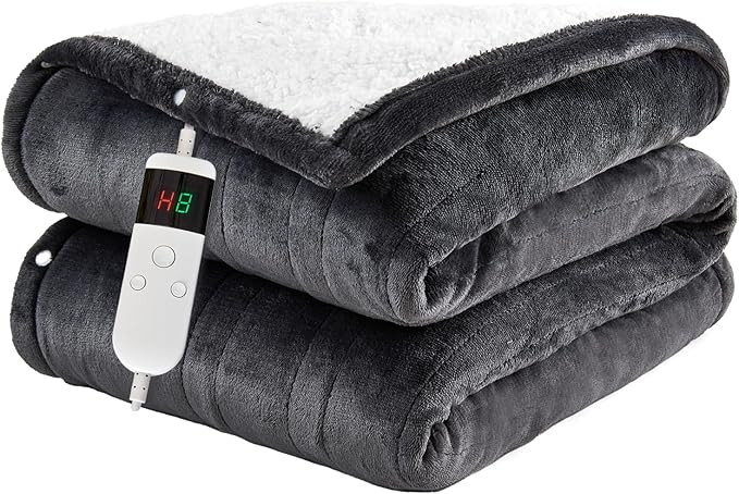 Electric Blanket Heated Throw, Soft Flannel 50"x60" Heating Blanket with 8 Hours Auto Off 10 Fast... | Amazon (US)