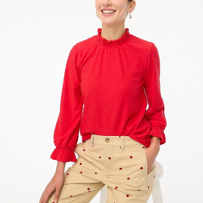 Long-sleeve clip-dot top | J.Crew Factory